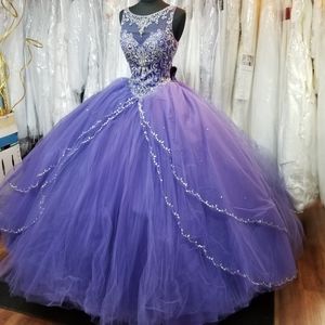 Blueberry Purple Illusion Ballgown